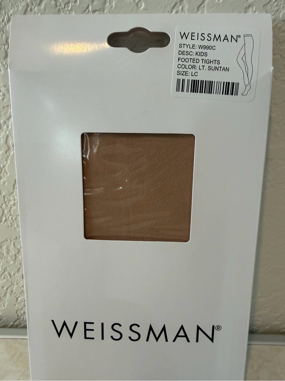 Weissman Footed Tights Size LC LT Suntan
